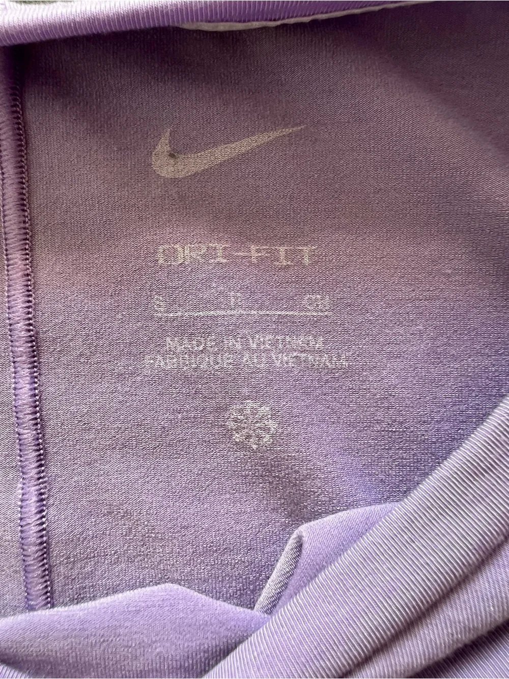 Nike Lavender Short Sleeve Faux Wrap Cropped Crew Tee